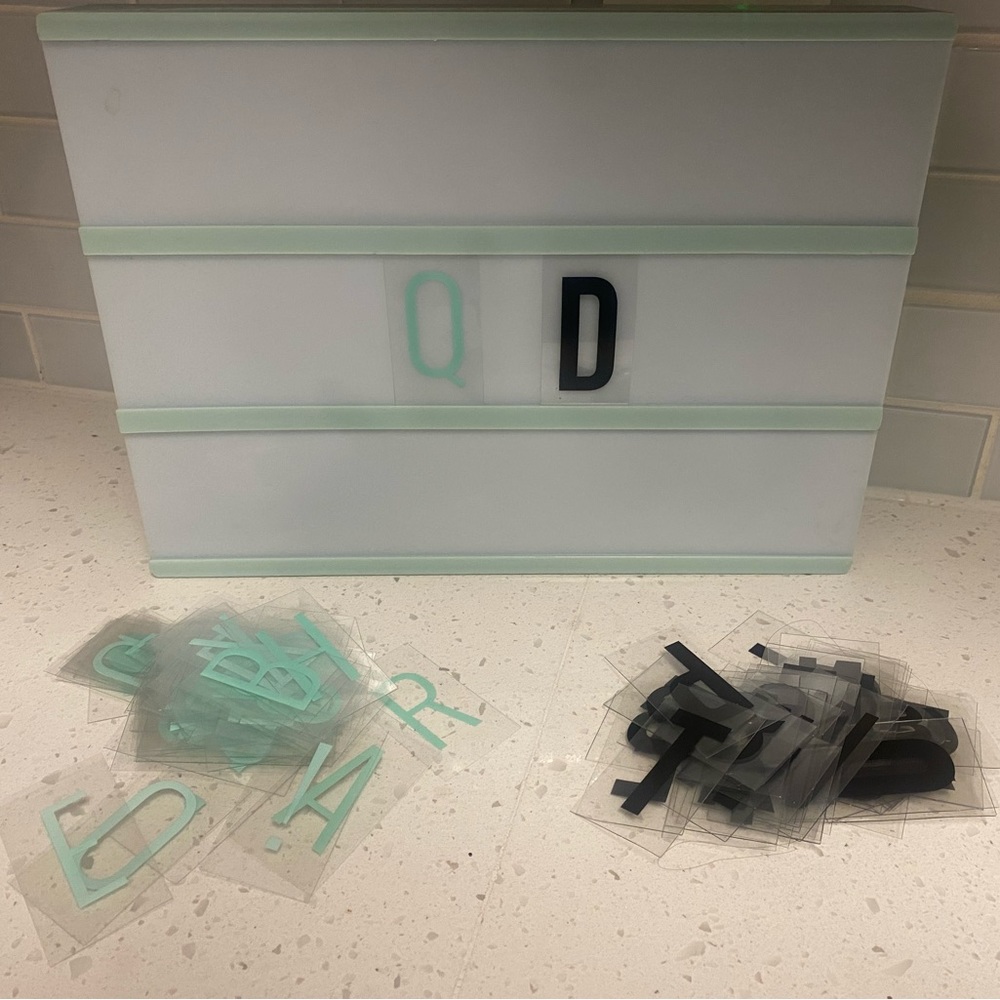 Large Mint Green Neon Sign with Mint and Black Letter Set